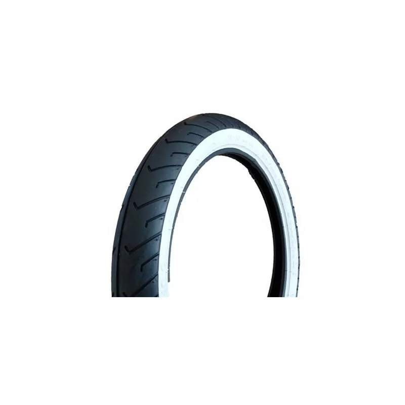 Pneu 16" marque Mitas : 2-3/4x16 MC2 Flancs Blancs pour Mobylettes Motobécane, MBK 51, Peugeot etc.