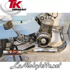 POT ÉCHAPPEMENT TURBO KIT GROS VOLUME, CHROMÉ, POUR LES MOBYLETTES MOTOBECANE MOTEUR AV7