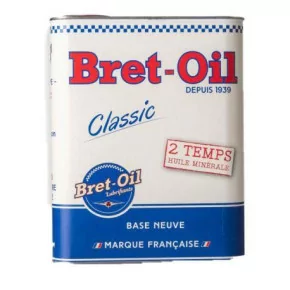 HUILE MOTEUR 2 TEMPS MINÉRALE BRET-OIL (2L) POUR MOBYLETTE MOTOBECANE PEUGEOT ETC.