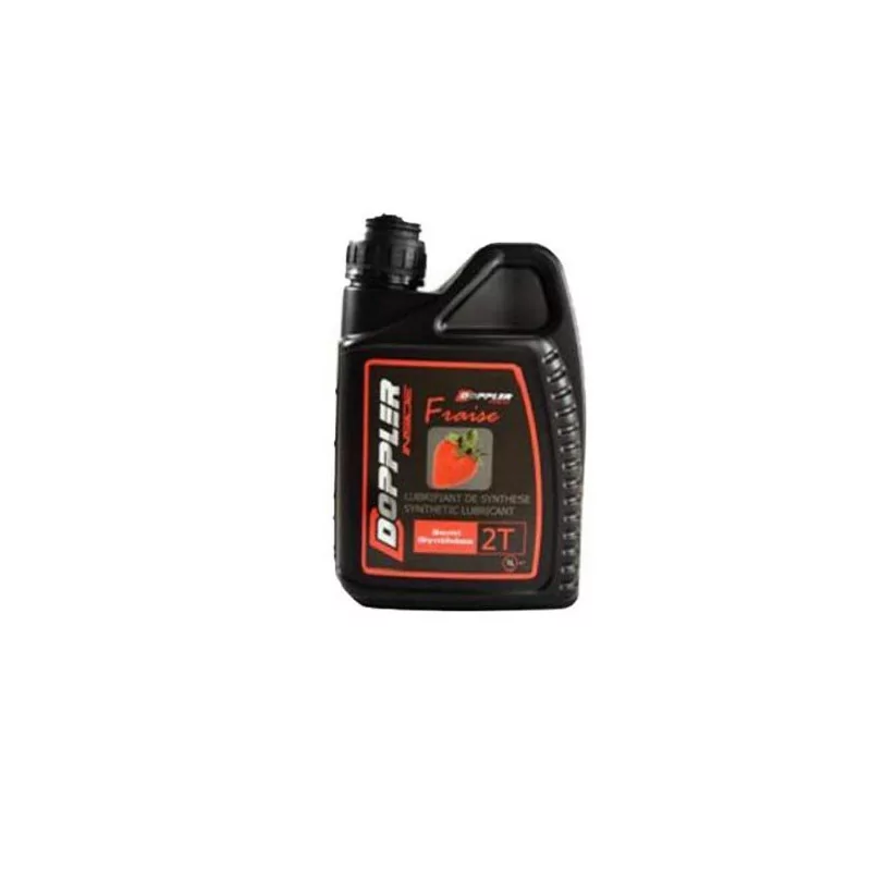 HUILE DOPPLER 2 TEMPS SEMI-SYNTHESE SENTEUR FRAISE - 1L POUR MOBYLETTE MOTOBECANE PEUGEOTetc.