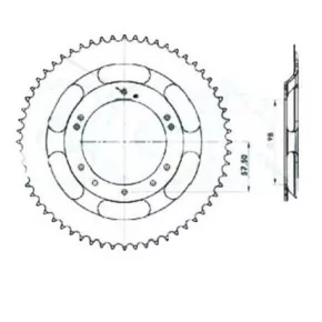 COURONNE COMPATIBLE MOBYLETTES MOTOBECANE MBK Ø98 - 60 DENTS