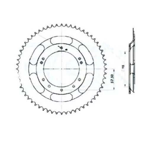 COURONNE COMPATIBLE MOBYLETTES MOTOBECANE MBK Ø98 - 60 DENTS