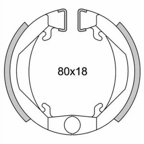 Machoires de Frein pour les Mobylettes Motobecane AV88, MBK51, Peugeot 103, Solex, Etc. Ø 80mm x L18mm