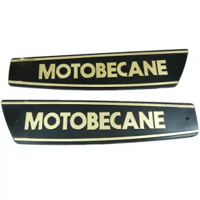 Monogramme / Logo Noir Or "Motobécane" de réservoir pour les Mobylette Motobécane AV88 AV89 881 AV85