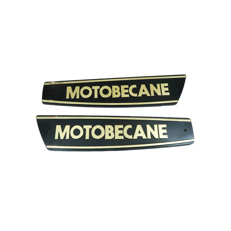 Monogramme / Logo Noir Or "Motobécane" de réservoir pour les Mobylette Motobécane AV88 AV89 881 AV85