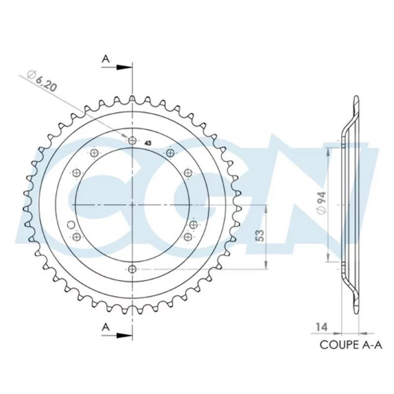 COURROIE CYCLO ADAPTABLE MBK 51, 88, 41, 40 LISSE