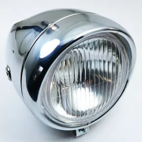 Phare Optique Rond Chromé avec Compteur et Casquette pour Mobylette Motobécane MBK Peugeot...