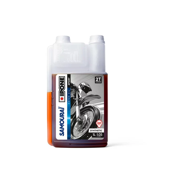 Huile Moteur 2 Temps 100% Synthèse IPONE New Samouraï Fraise avec Doseur