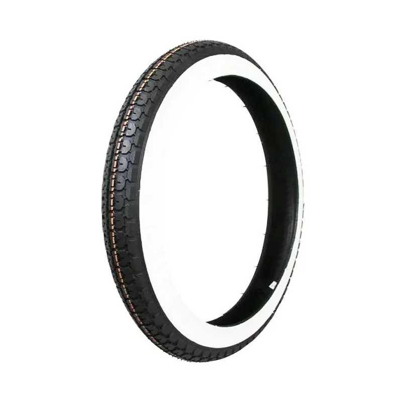 Pneu 18 Mitas (sava) 2-1/4x18 B4 Flanc Blanc Mobylette Motobécane Motoconfort