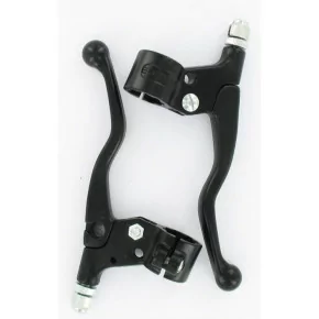 Paire de Leviers Frein Cyclo Alu Court Noir