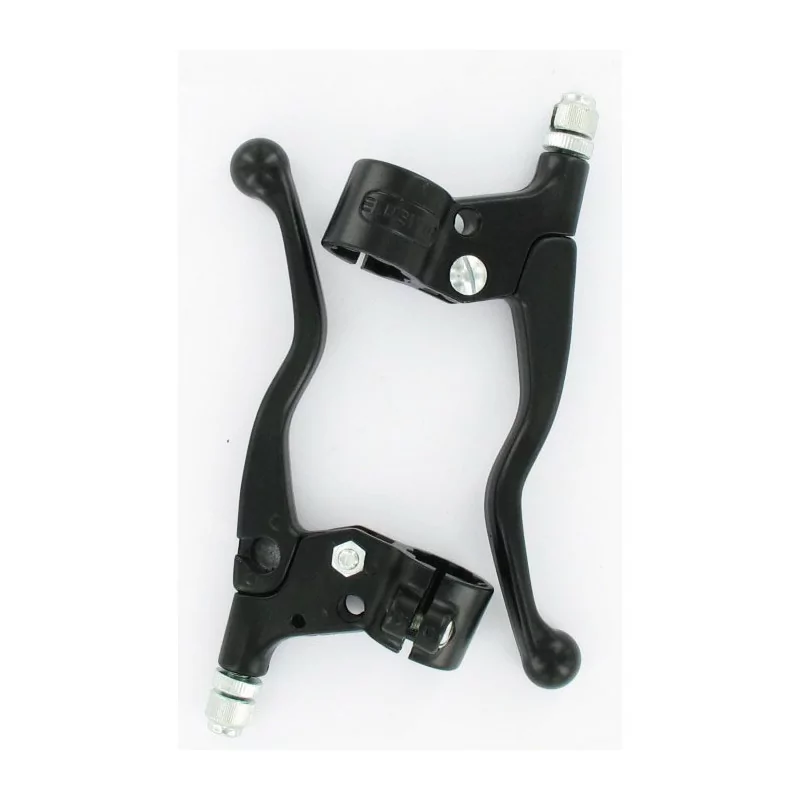 Paire de Leviers Frein Cyclo Alu Court Noir