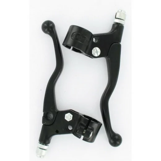 Paire de Leviers Frein Cyclo Alu Court Noir